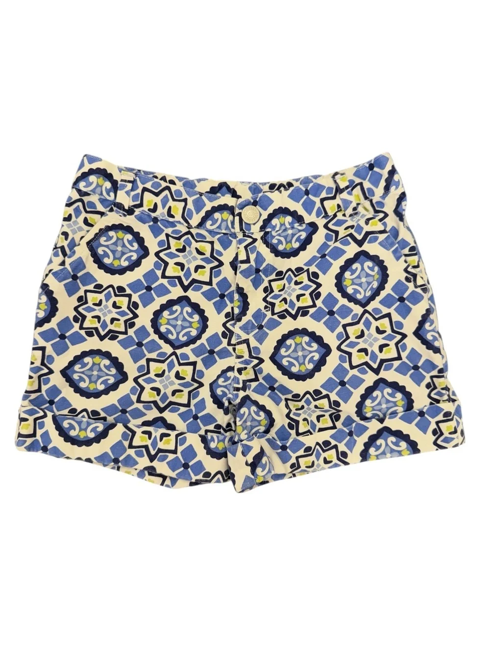 Gymboree 2-piece blue geometric/tile-print top and shorts set